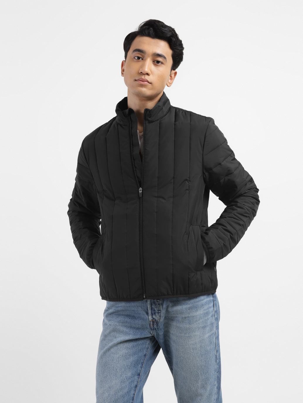 Men's Solid Padded Jacket - 7a3e3c4d-f947-4b02-aad7-d9461f1d284f View