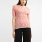 Women's Checked Crew Neck Top - 6c09b62d-e74c-465c-ad17-f3d9eb7d5fb1 View