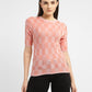 Women's Checked Crew Neck Top - 4028ddaa-6647-4a8b-b7cf-62a94292c39c View