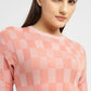 Women's Checked Crew Neck Top - e1fb2eeb-7d66-4970-a48b-f7e7d4a2f3ef View