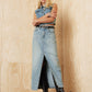 Women's Mid Rise Navy Loose Fit Skirt - StyleShot View