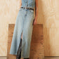 Women's Mid Rise Navy Loose Fit Skirt - StyleShot1 View