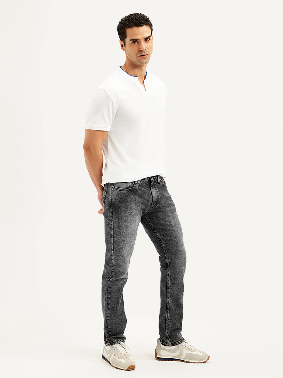 Men's 511 Grey Slim Fit Mid Rise Jeans - Side View