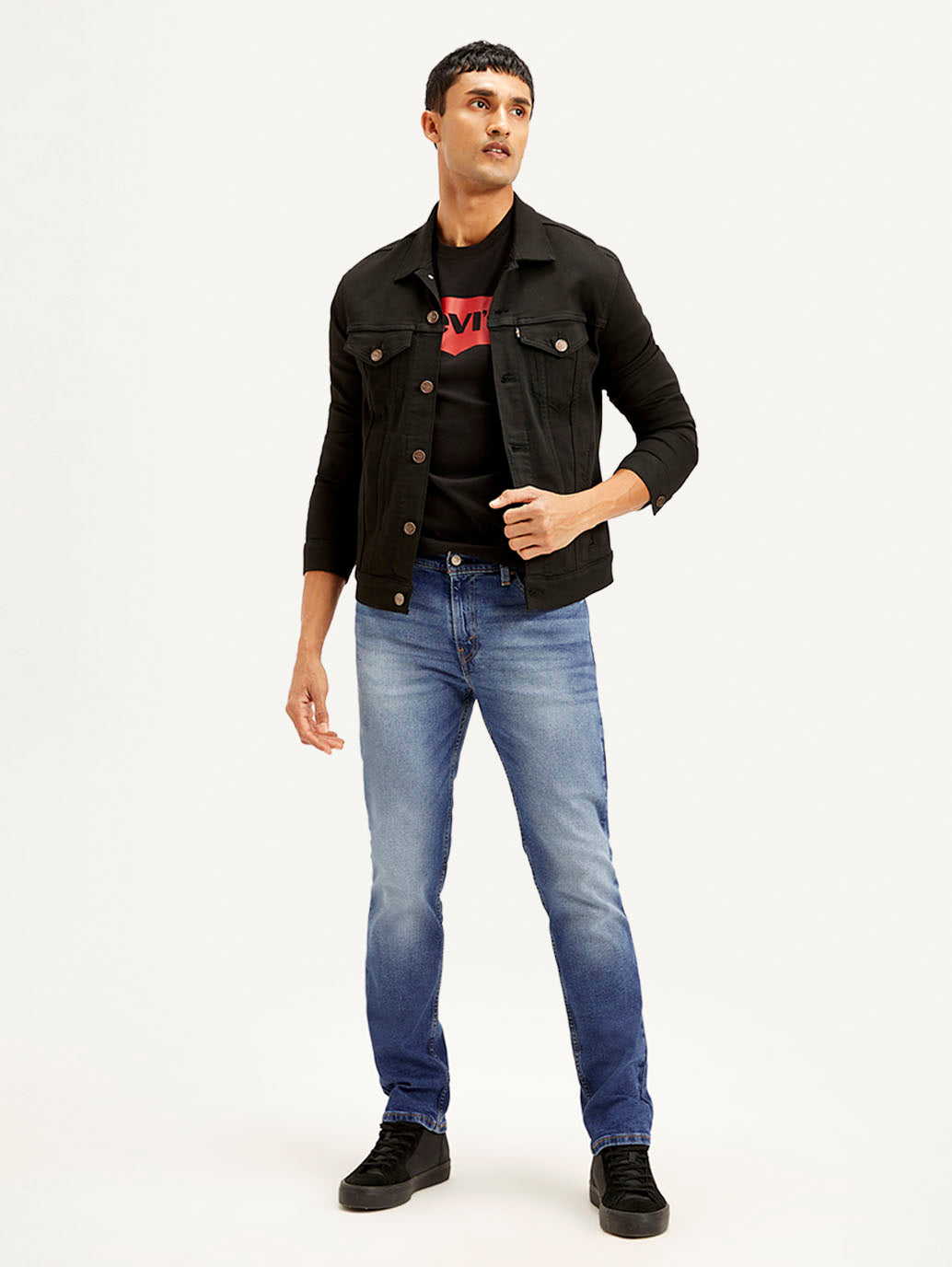 Men's 511 Blue Slim Fit Mid Rise Jeans - Styleshot View