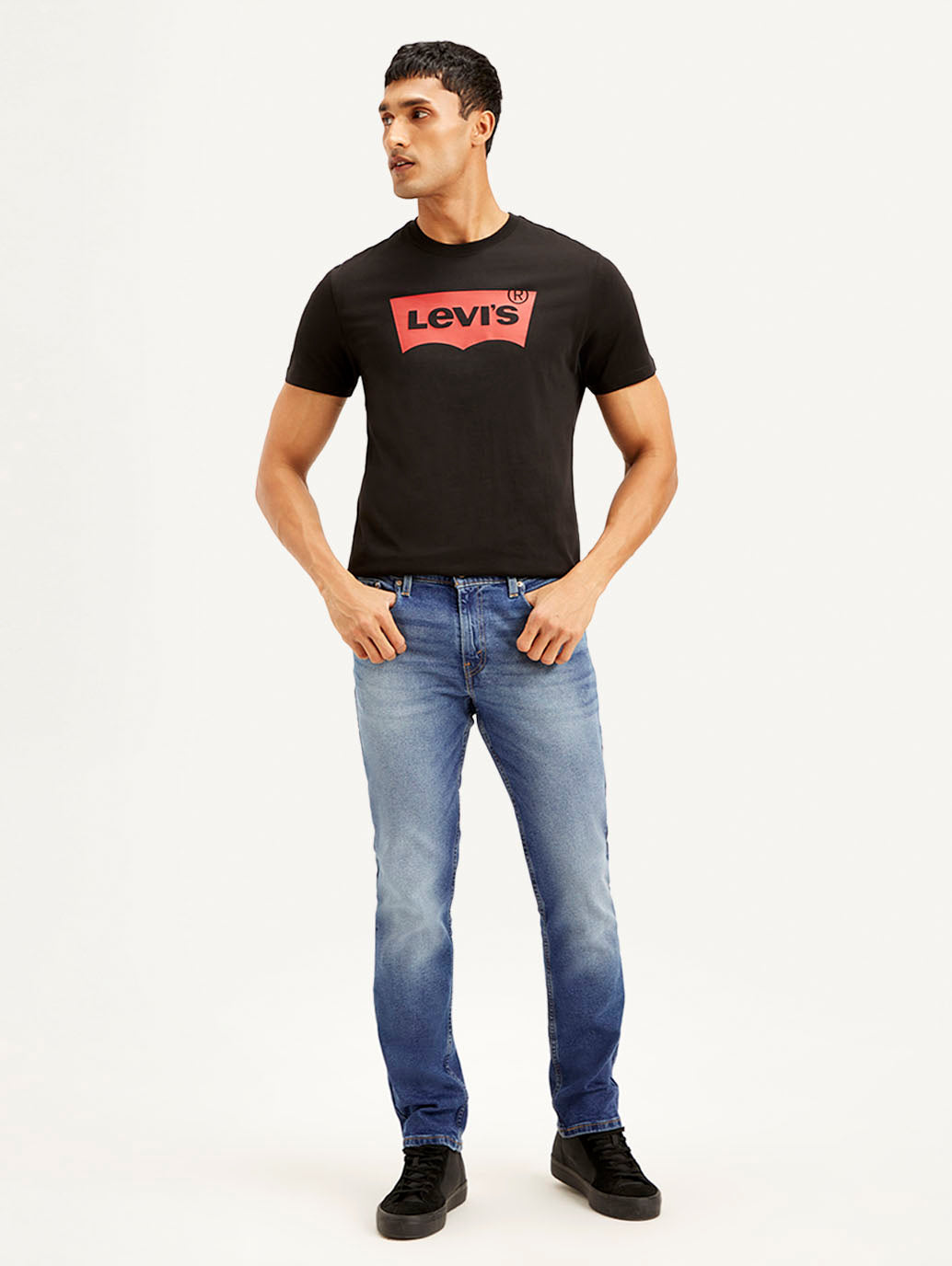 Men's 511 Blue Slim Fit Mid Rise Jeans - Front View