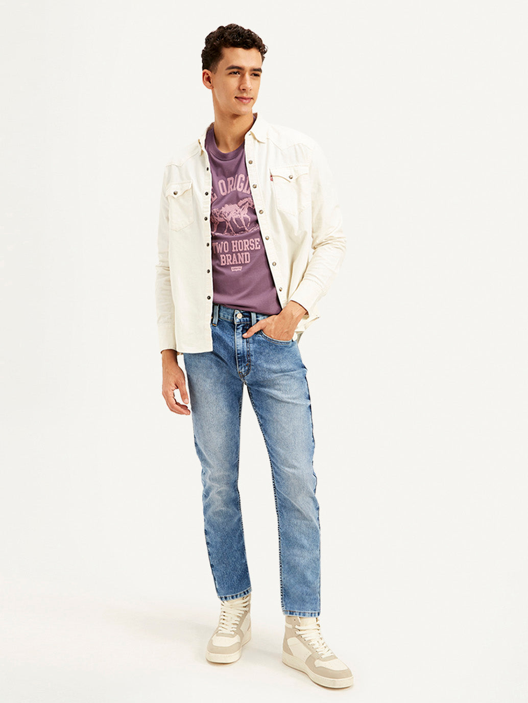 Men's 511 Blue Slim Fit Mid Rise Jeans - Styleshot View