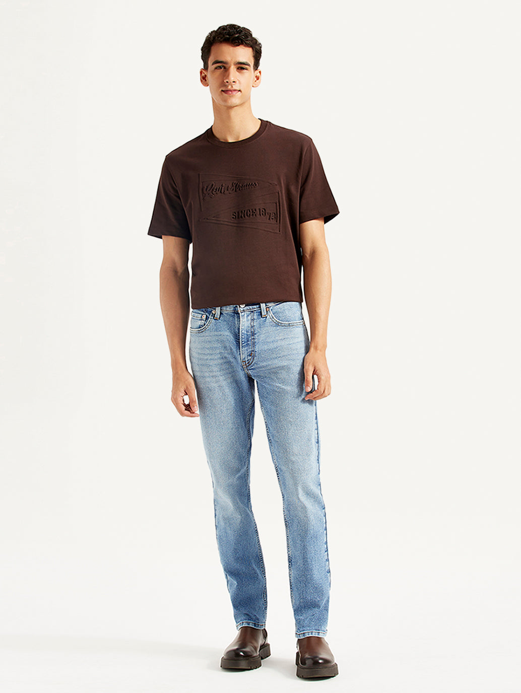 Men's 511 Light Blue Slim Fit Mid Rise Jeans - Front View