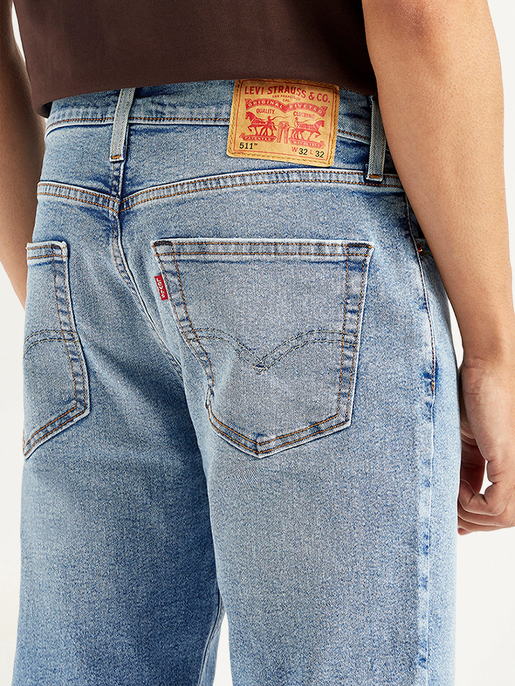 Men's 511 Light Blue Slim Fit Mid Rise Jeans - Detail View