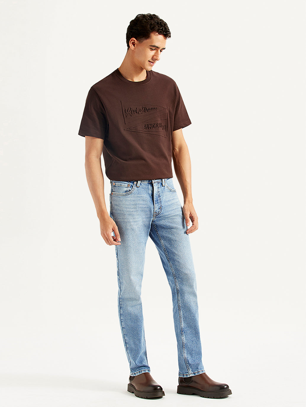Men's 511 Light Blue Slim Fit Mid Rise Jeans - Side View