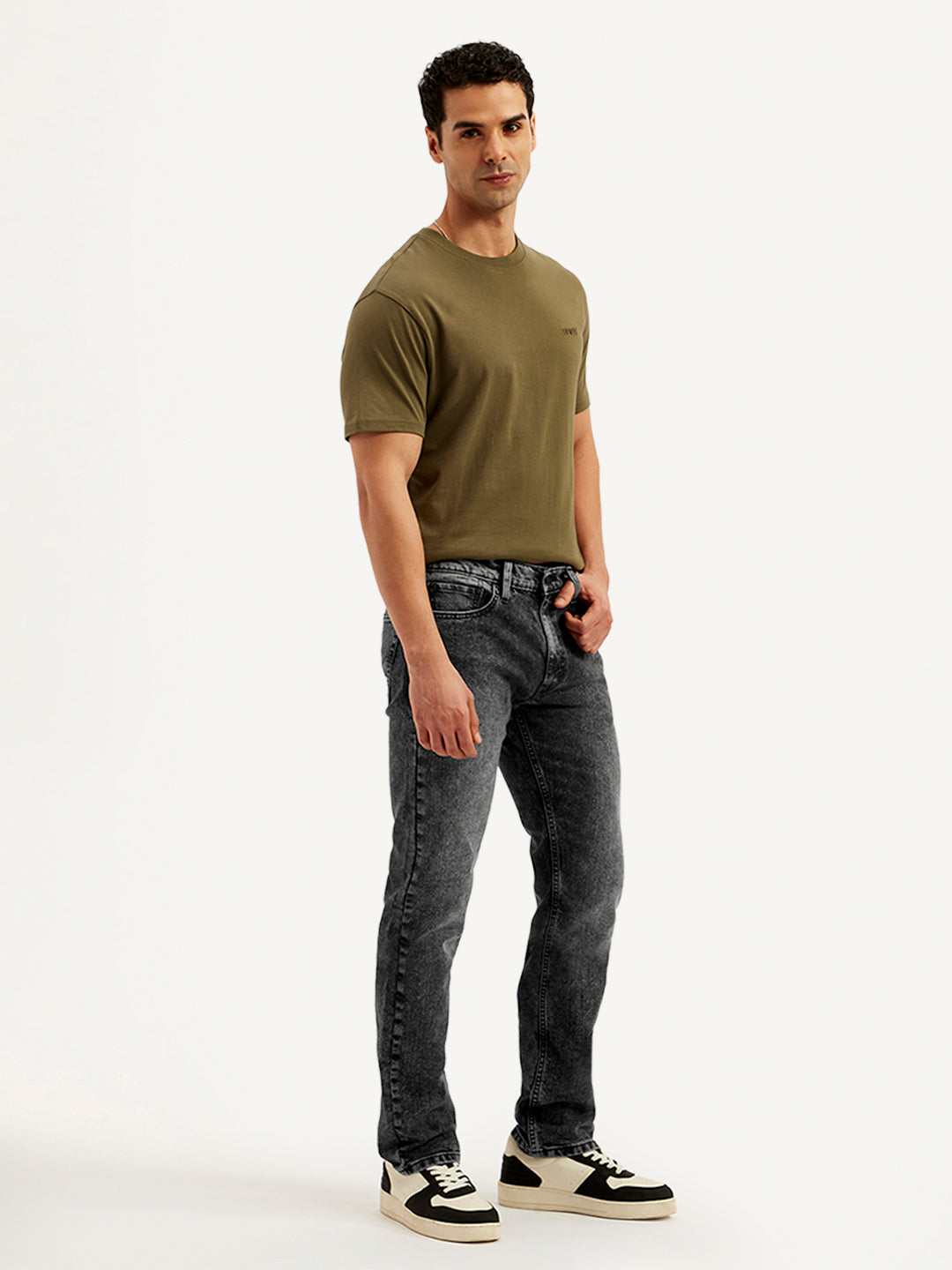 Men's 513 Charcoal Grey Slim Straight Fit Mid Rise Jeans - 20 View