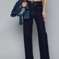 Women's Navy Blue Ribcage Straight Fit High Rise Jeans - 1 View