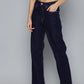 Women's Navy Blue Ribcage Straight Fit High Rise Jeans - 2 View