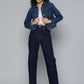 Women's Navy Blue Ribcage Straight Fit High Rise Jeans - 4 View