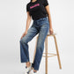 Women's Blue Ribcage Straight Fit Mid Rise Jeans - StyleShot View
