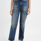Women's Blue Ribcage Straight Fit Mid Rise Jeans - 2965a37f-1bce-448b-8033-d24b1d5fb53c View