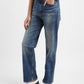 Women's Blue Ribcage Straight Fit Mid Rise Jeans - 4a0334fc-b7f0-4e67-907d-98b0006e3bf2 View