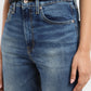 Women's Blue Ribcage Straight Fit Mid Rise Jeans - FrontDetails View