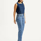 Women's Blue Ribcage Straight Fit High Rise Jeans - Side View