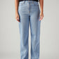 Women's Light Blue Ribcage Straight Fit High Rise Jeans - Front View