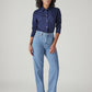 Women's Light Blue Ribcage Straight Fit High Rise Jeans - Front View