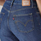 Women's Blue Ribcage Straight Fit High Rise Jeans - Detail View