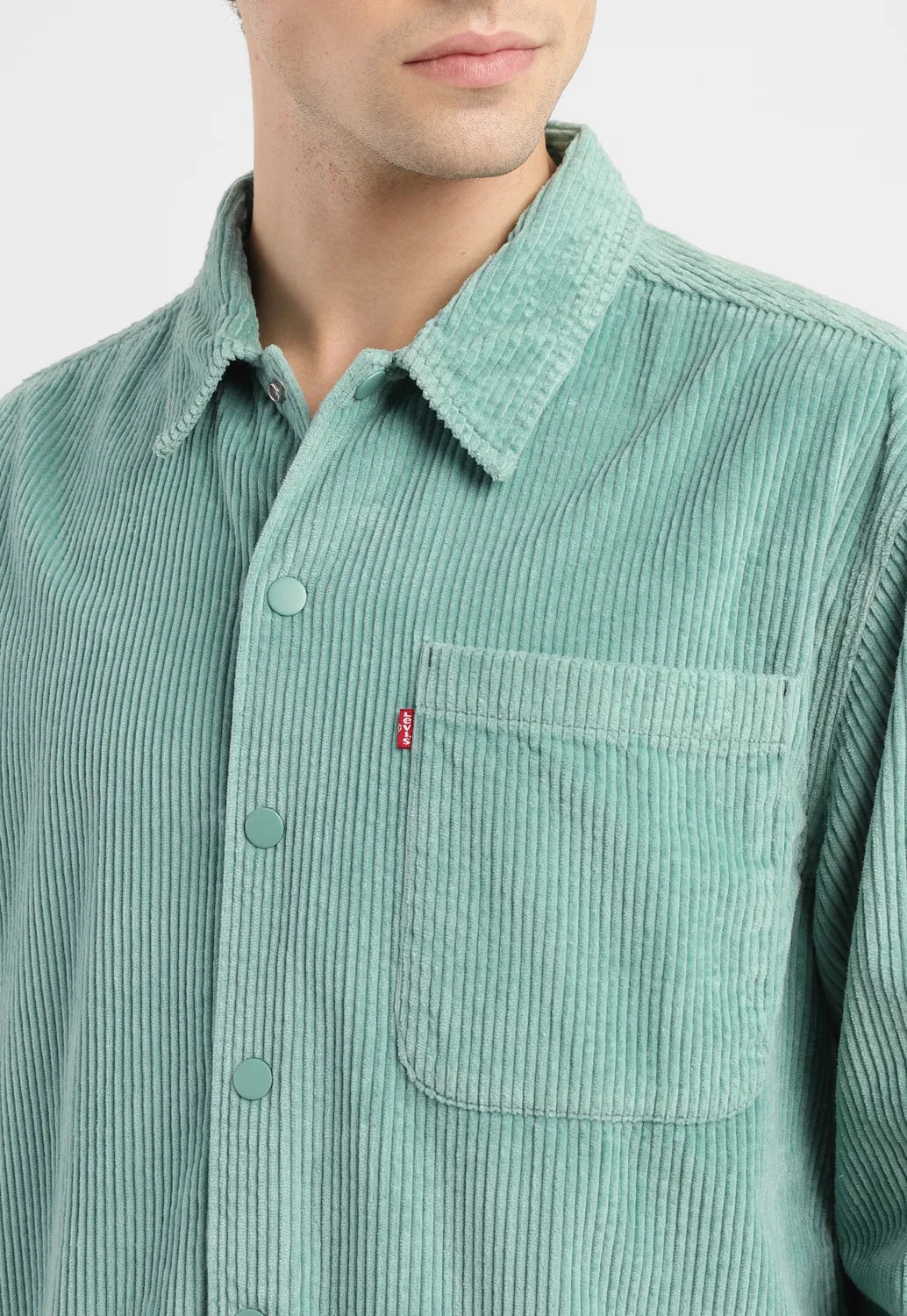 Men's Solid Spread Collar Corduroy Shirt - 48186483-9a7f-4771-a681-d6ed0e880e18 View