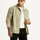 Men's Textured Green Relaxed Fit Corduroy Shirt - Styleshot View
