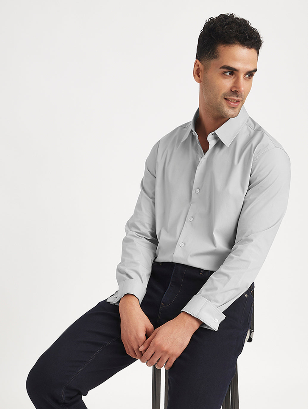 Men's Redloop Solid Slim Fit Shirt - 38a2b13f-5fcf-4ece-8147-7c18c9390c1d View