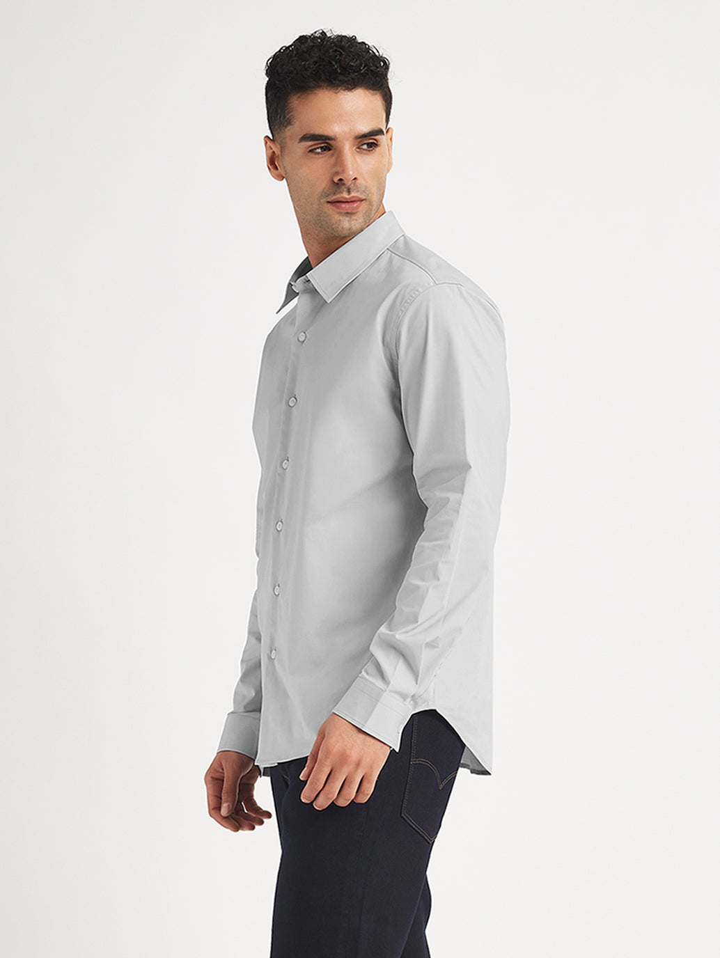 Men's Redloop Solid Slim Fit Shirt - 9e257f86-034a-4e5f-8cfc-b844c9b3ce66 View