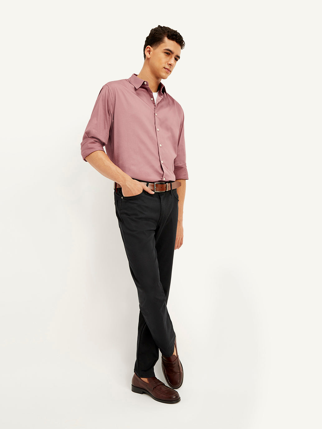 Men's Redloop Solid Slim Fit Shirt - Elevated View