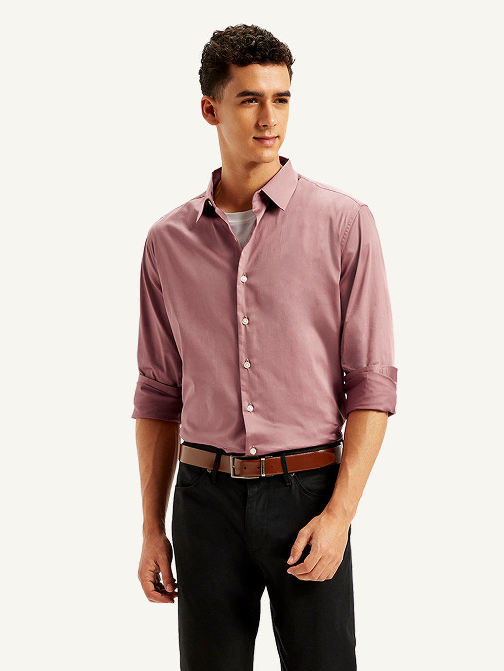 Men's Redloop Solid Slim Fit Shirt - Styleshot View