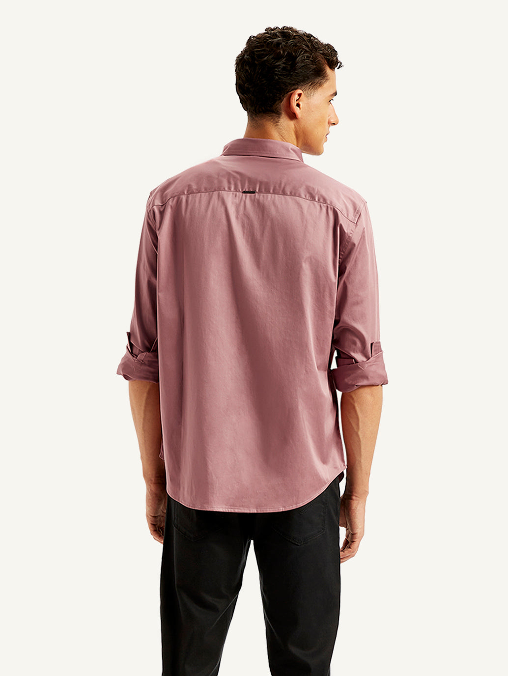 Men's Redloop Solid Slim Fit Shirt - Back View