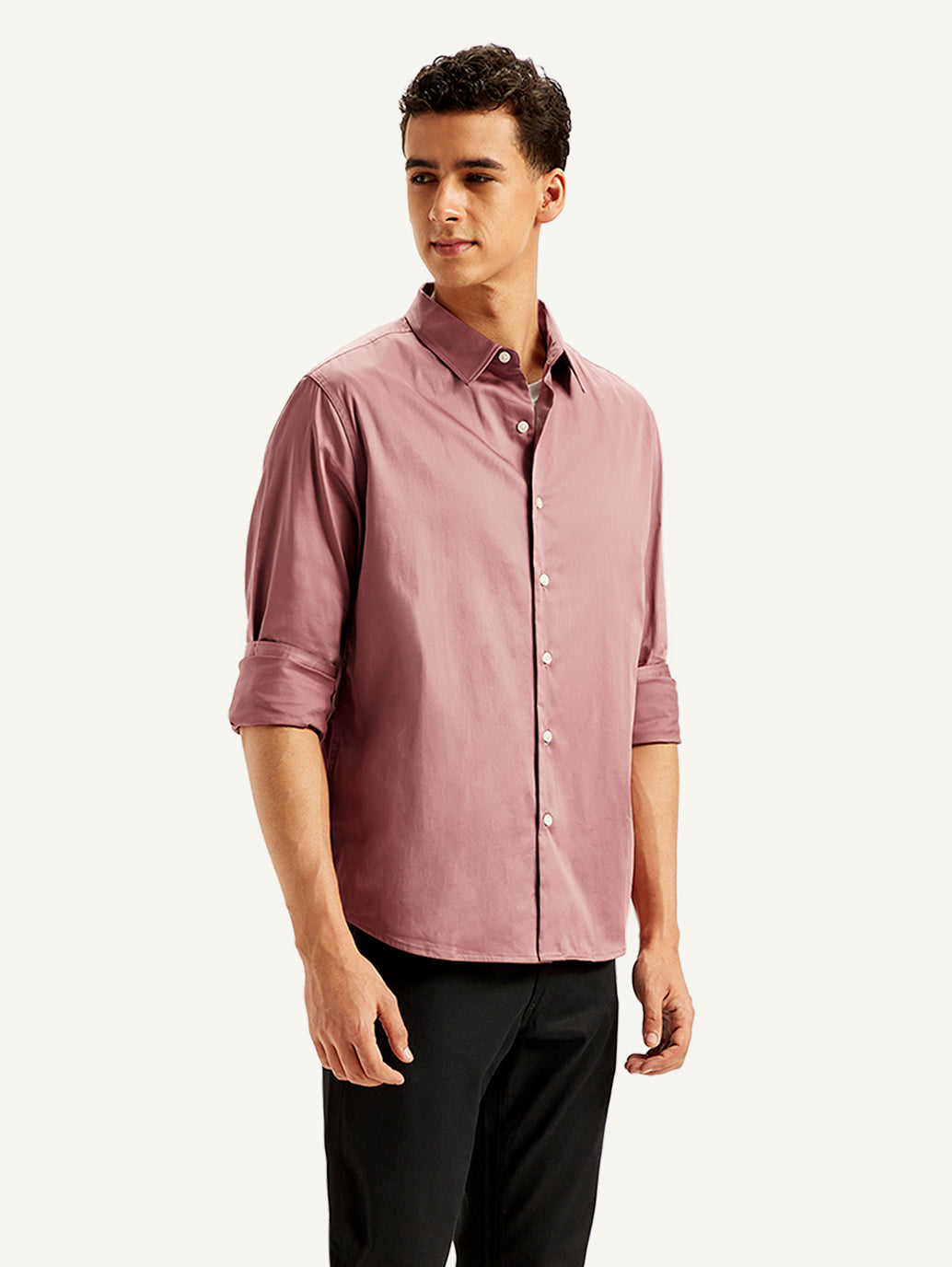 Men's Redloop Solid Slim Fit Shirt - Side View