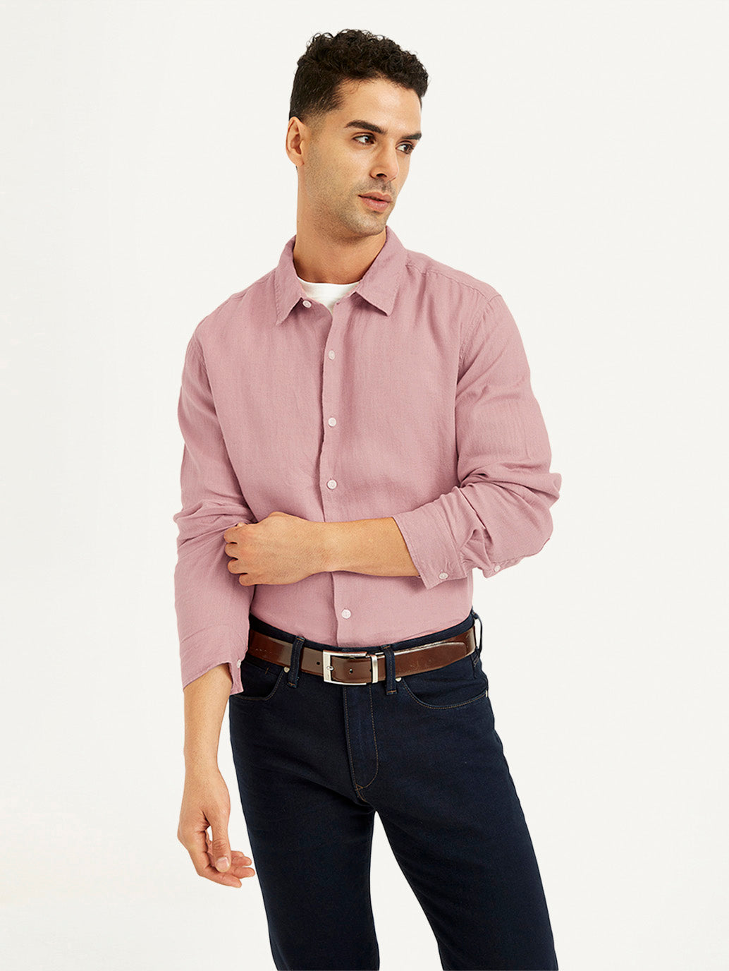 Men's Redloop Solid Slim Fit Shirt - f6b6022d-1776-4eb0-9ad7-42a49a5a59f6 View