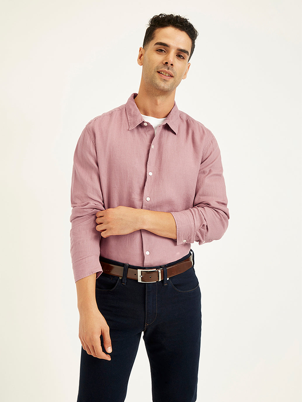 Men's Redloop Solid Slim Fit Shirt - e1f078d8-d053-46f6-bb43-732f76f1e3b6 View