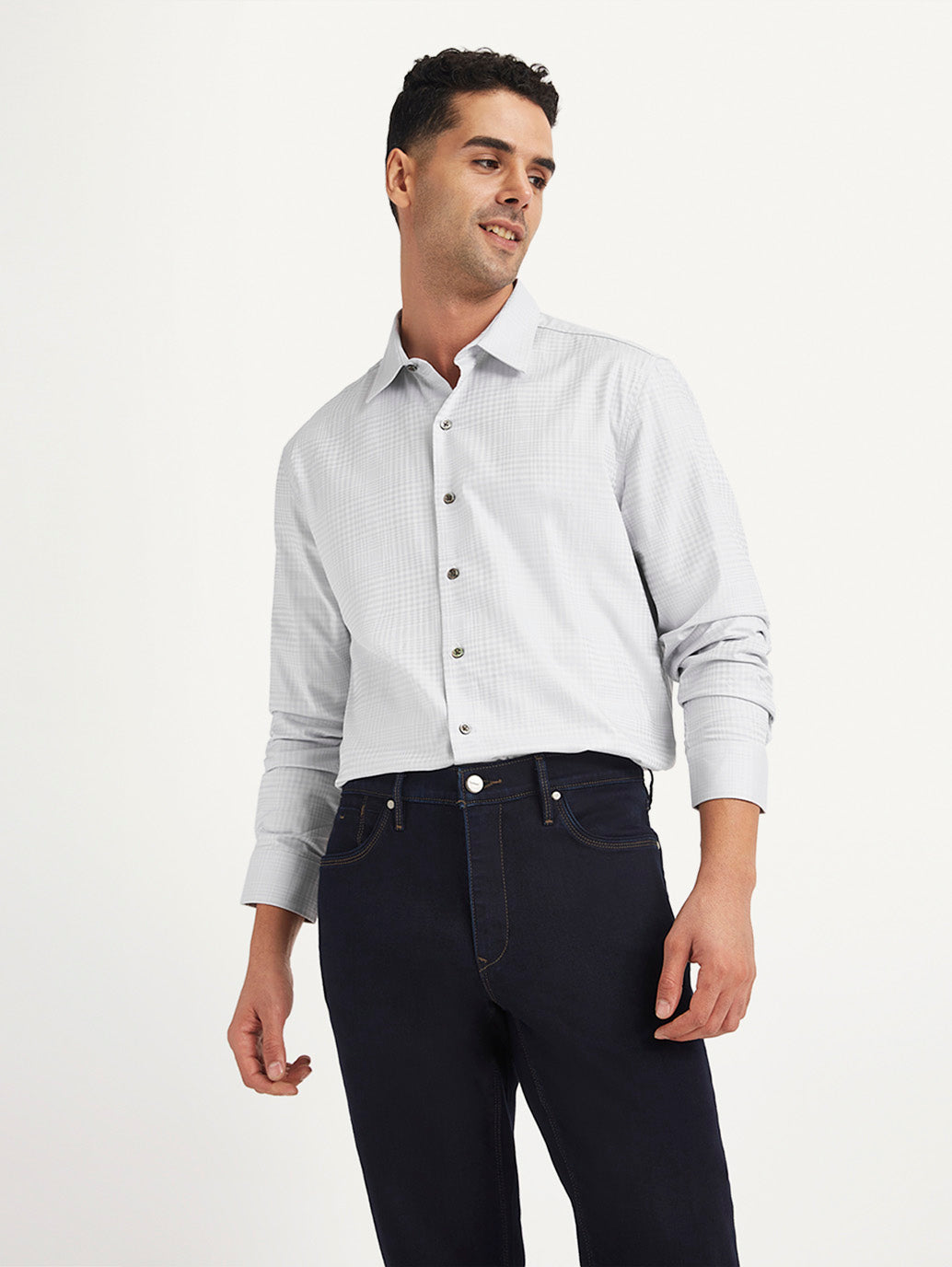 Men's Redloop Checkered Spread Collar Shirt - b08cde97-ce47-44cb-91a3-80ebf7e6e7fe View