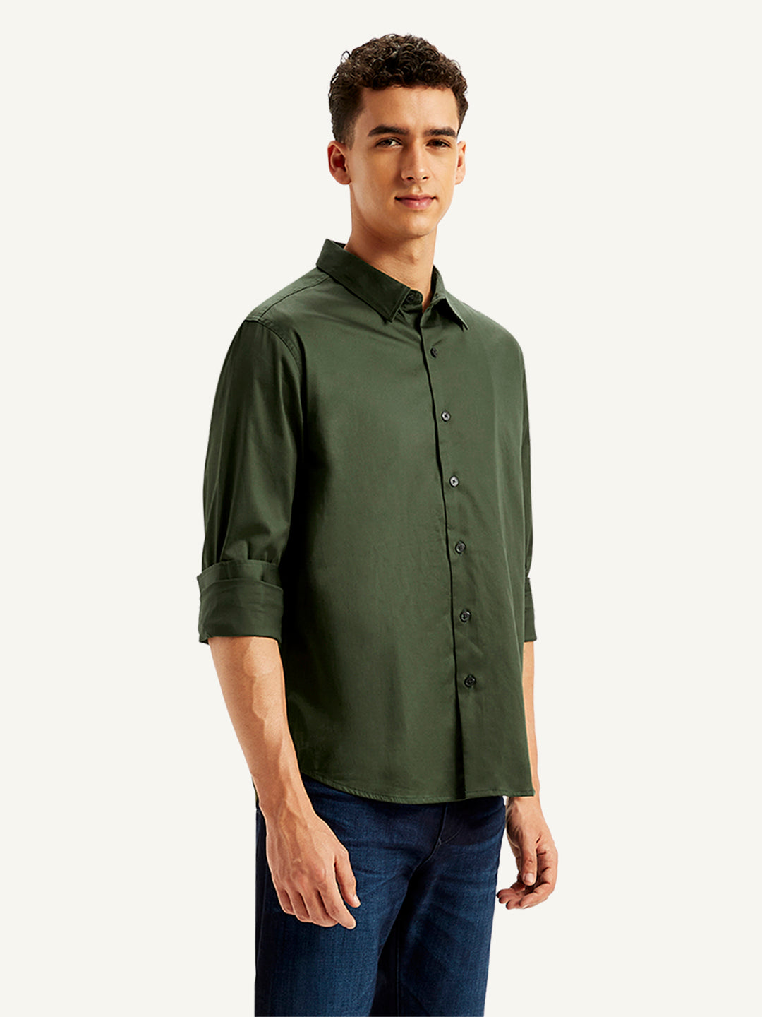 Men's Redloop Solid Slim Fit Shirt - Side View