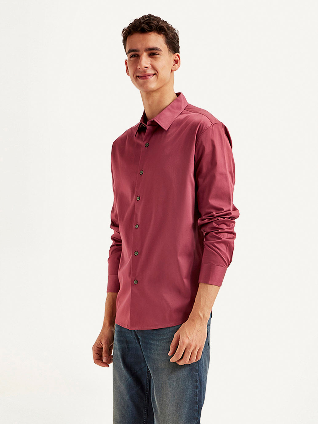 Men's Redloop Solid Slim Fit Shirt - Side View