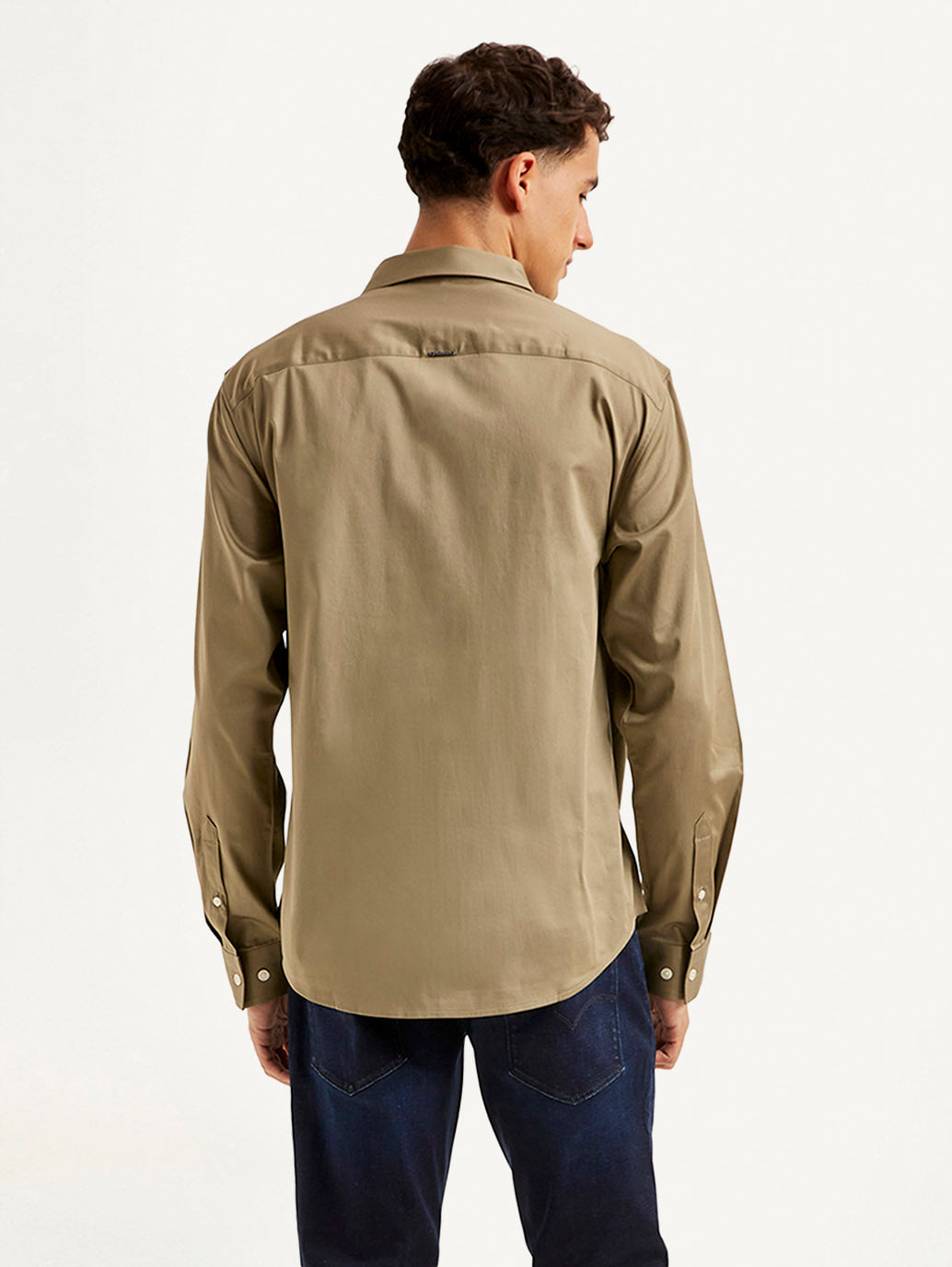 Men's Redloop Solid Slim Fit Shirt - Back View