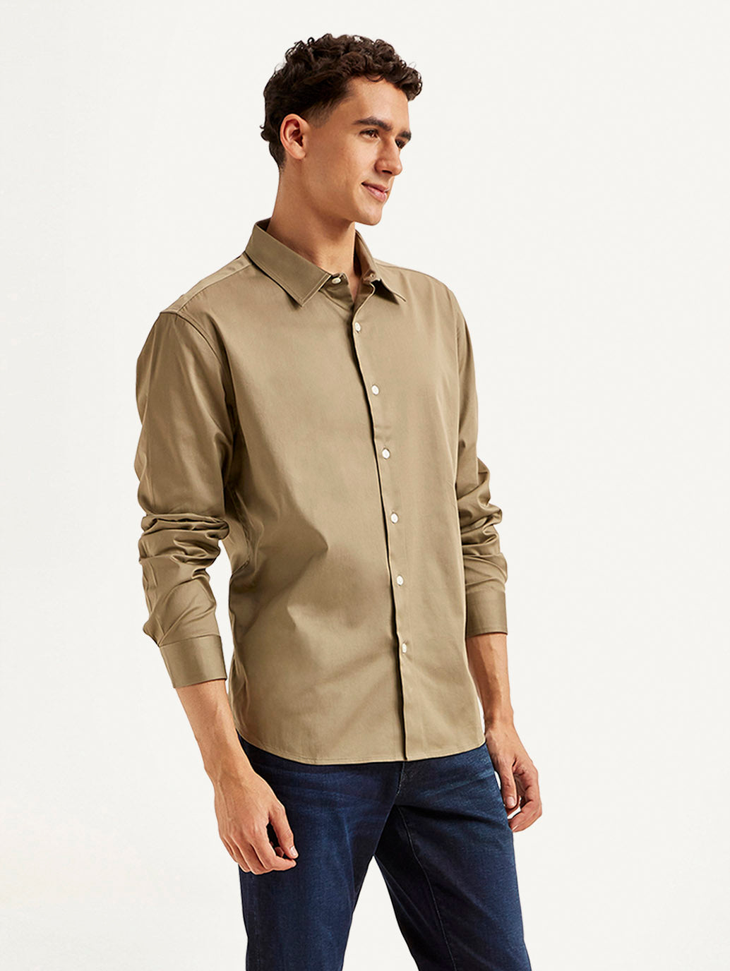 Men's Redloop Solid Slim Fit Shirt - Side View