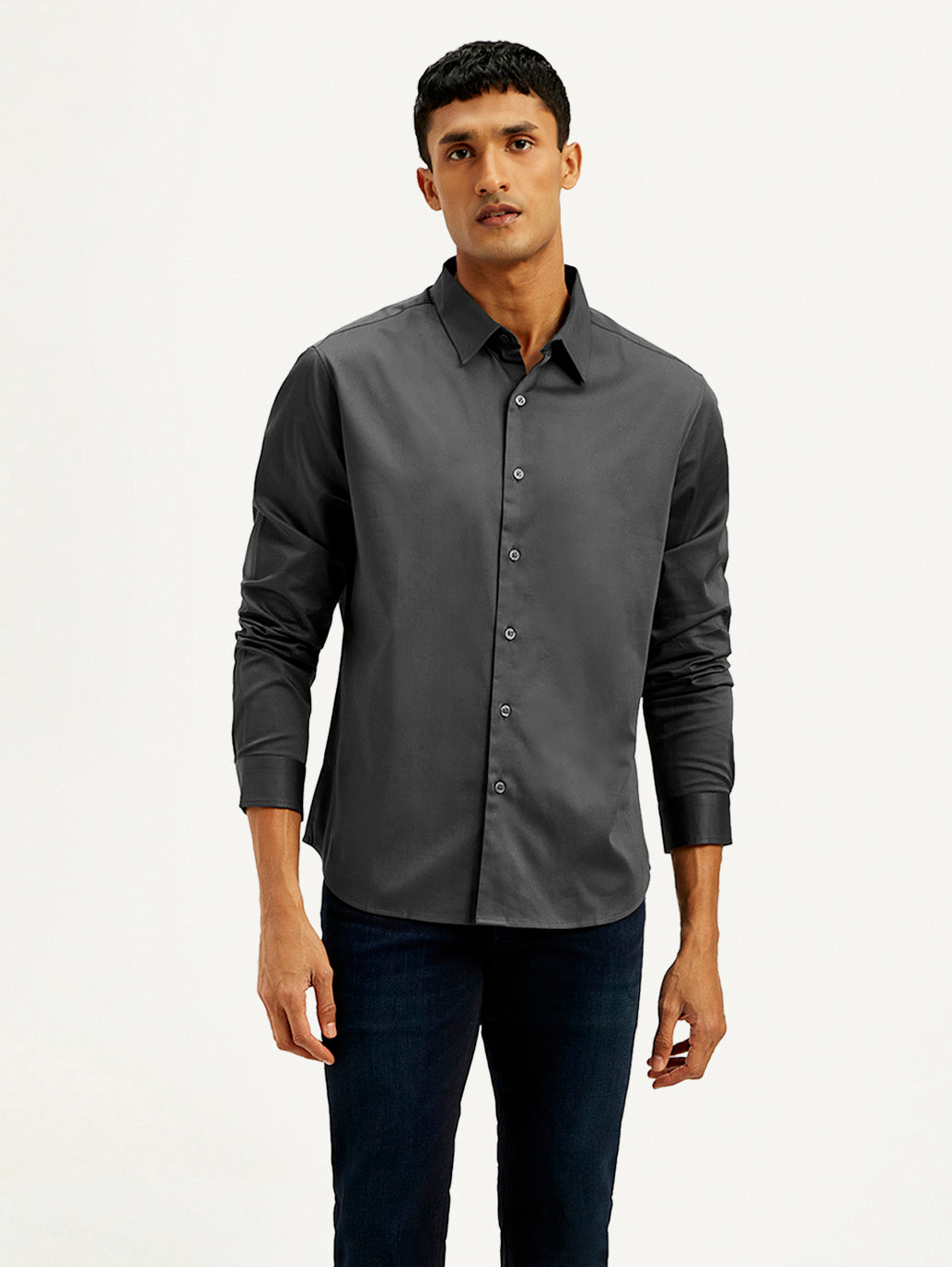 Men's Redloop Solid Slim Fit Shirt - Front View