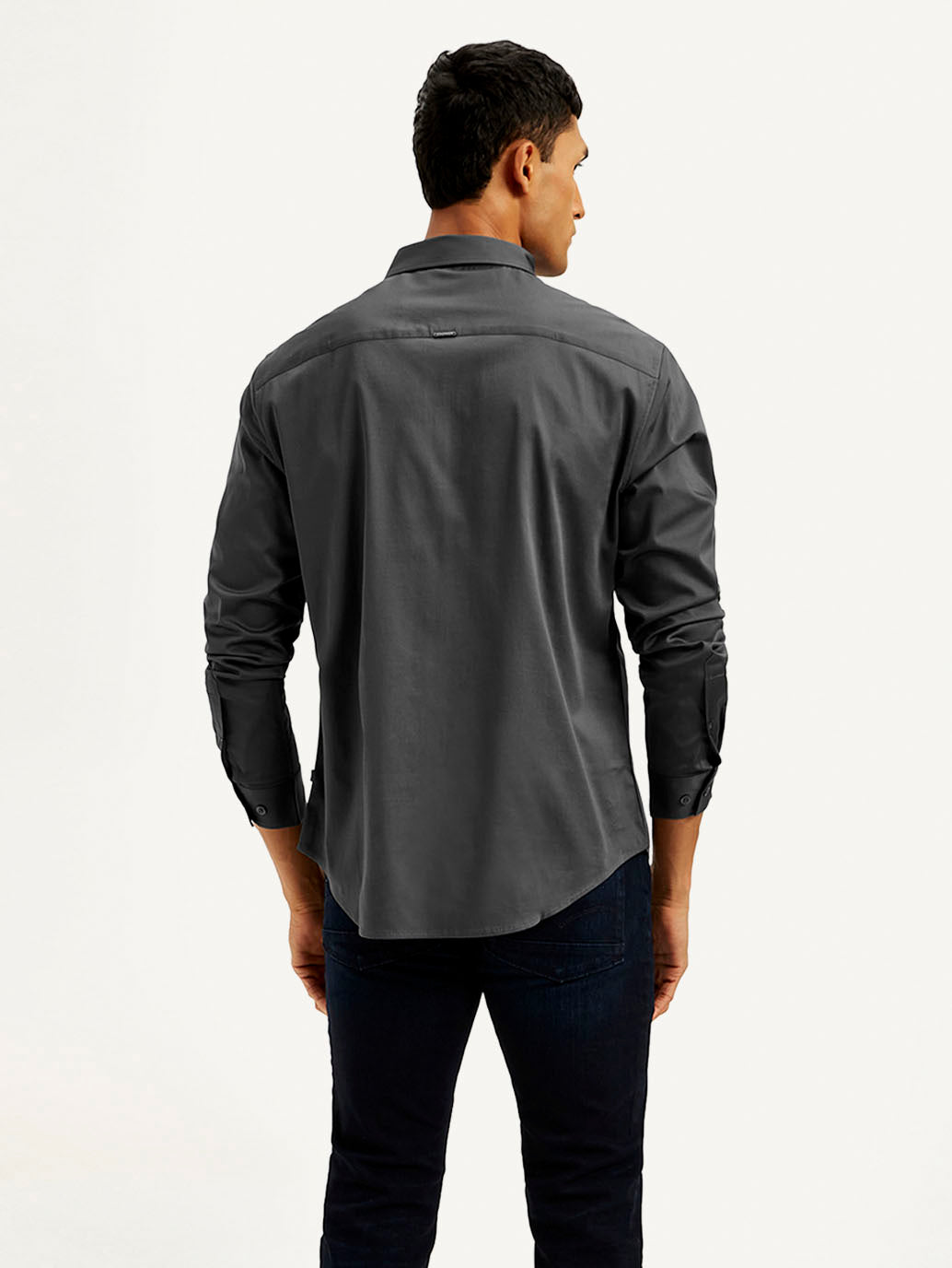 Men's Redloop Solid Slim Fit Shirt - Back View