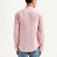 Men's Redloop Solid Slim Fit Linen Shirt - Back View