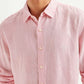 Men's Redloop Solid Slim Fit Linen Shirt - Detail View