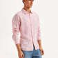 Men's Redloop Solid Slim Fit Linen Shirt - Side View