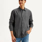 Men's Redloop Solid Slim Fit Linen Shirt - Front View