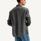Men's Redloop Solid Slim Fit Linen Shirt - Back View