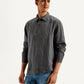 Men's Redloop Solid Slim Fit Linen Shirt - Side View