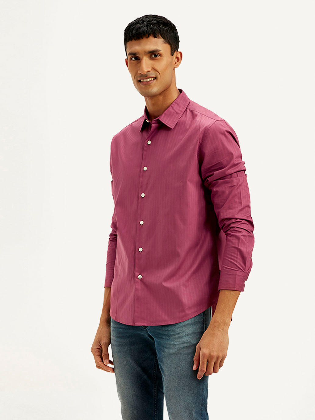 Men's Redloop Striped Slim Fit Shirt - Side View