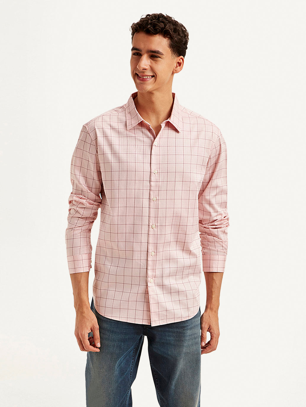 Men's Redloop Checkered Slim Fit Shirt - Styleshot View